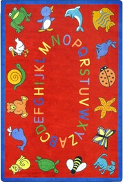 Joy Carpets Kid Essentials ABC Animals Red